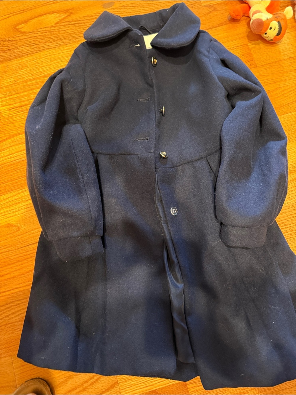 Janie and Jack Navy Pea Coat with Rounded Collar size 5-6